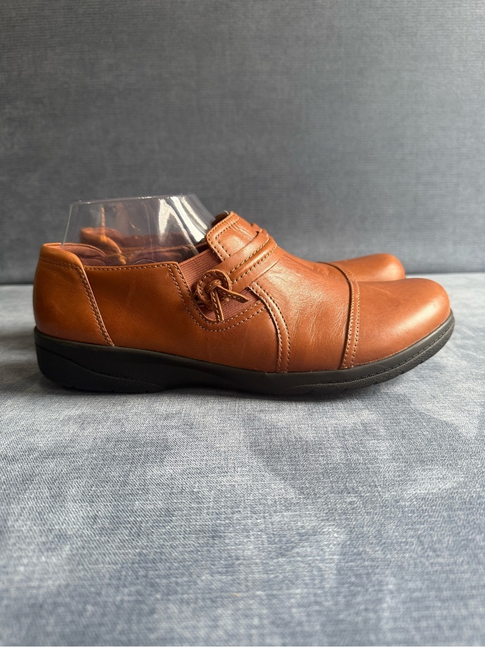Clarks Cheyn Madi Slip On Brown Leather Loafer Comfort Shoes Womens SZ 10M